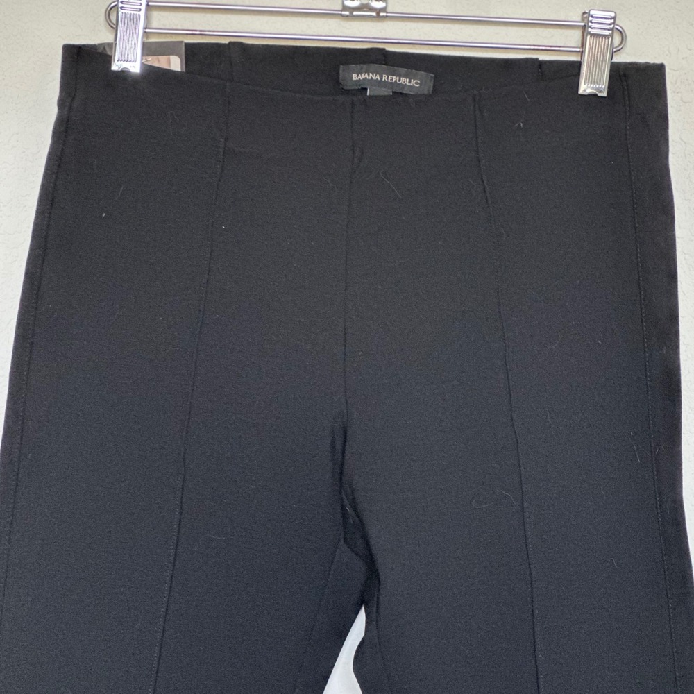 Banana Republic Womens Black Ponte Pant Pull On Straight Leg Seam Detail S NEW - Picture 3 of 10